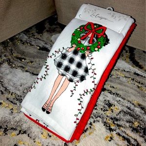 Fashionista Christmas kitchen towels set of 3